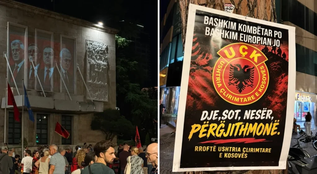 Protestuesit në Tiranë solidarizohen me ish-krerët e UÇK-së pas dënimit në Hagë